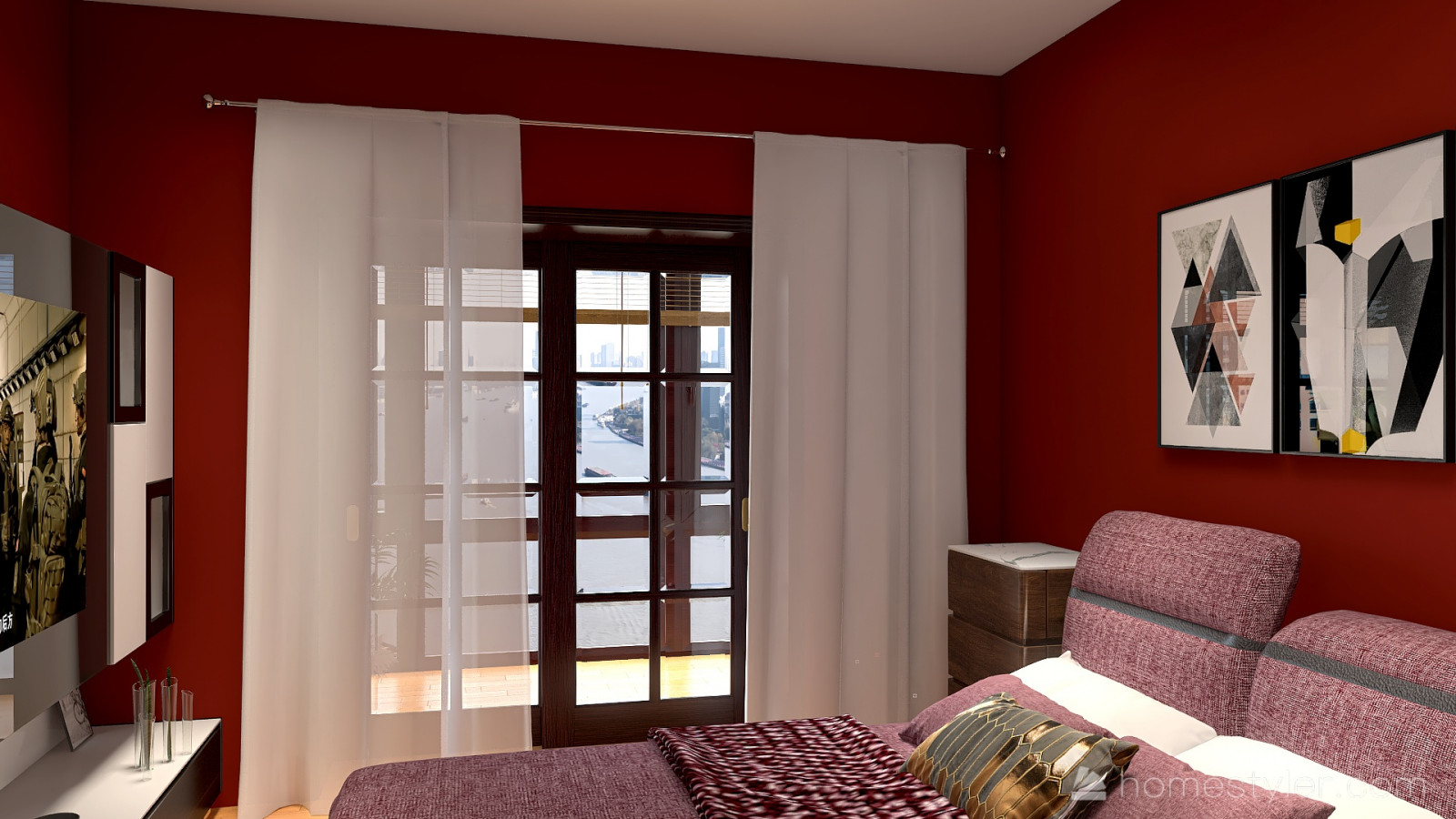 Спальня с выходом на балкон