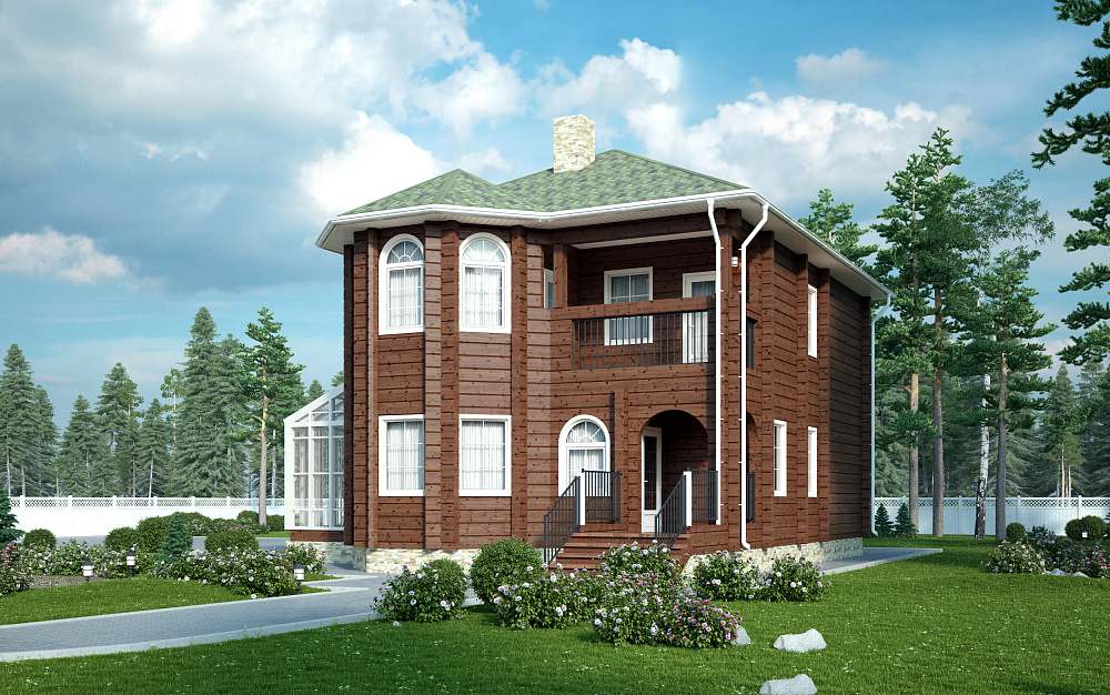 Дом с зимним садом | Клееный брус | Пегас 243