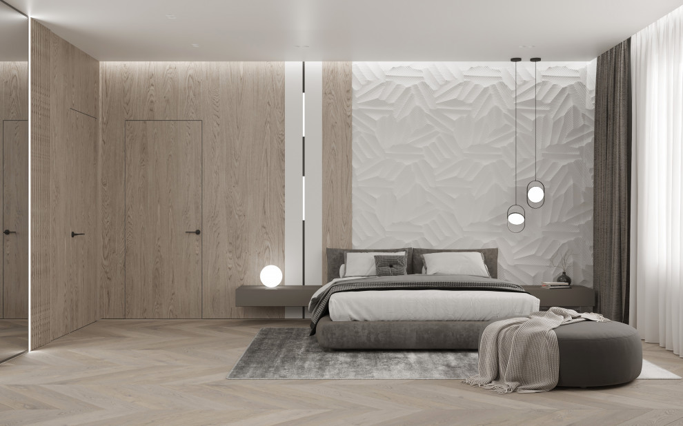 Проект мастер-спальни в трехэтажном доме на улице Красная в городе Калининград