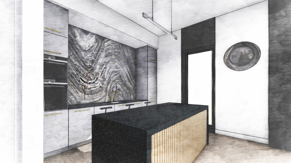 Обложка проекта: Проект "Контраст объемов" (Квартира на ул.Остоженка, 160 кв. м)