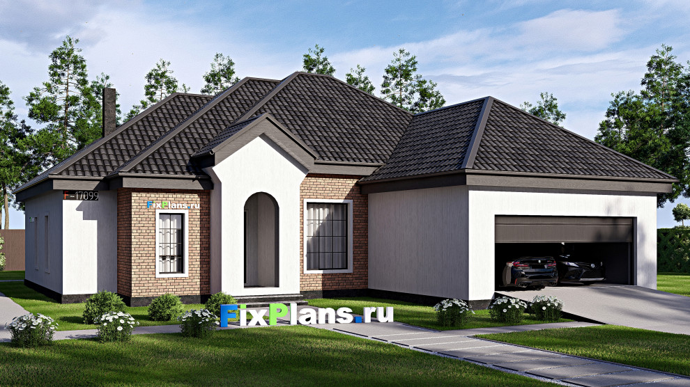 Проект одноэтажного дома 16х20м S216м2 F-17099