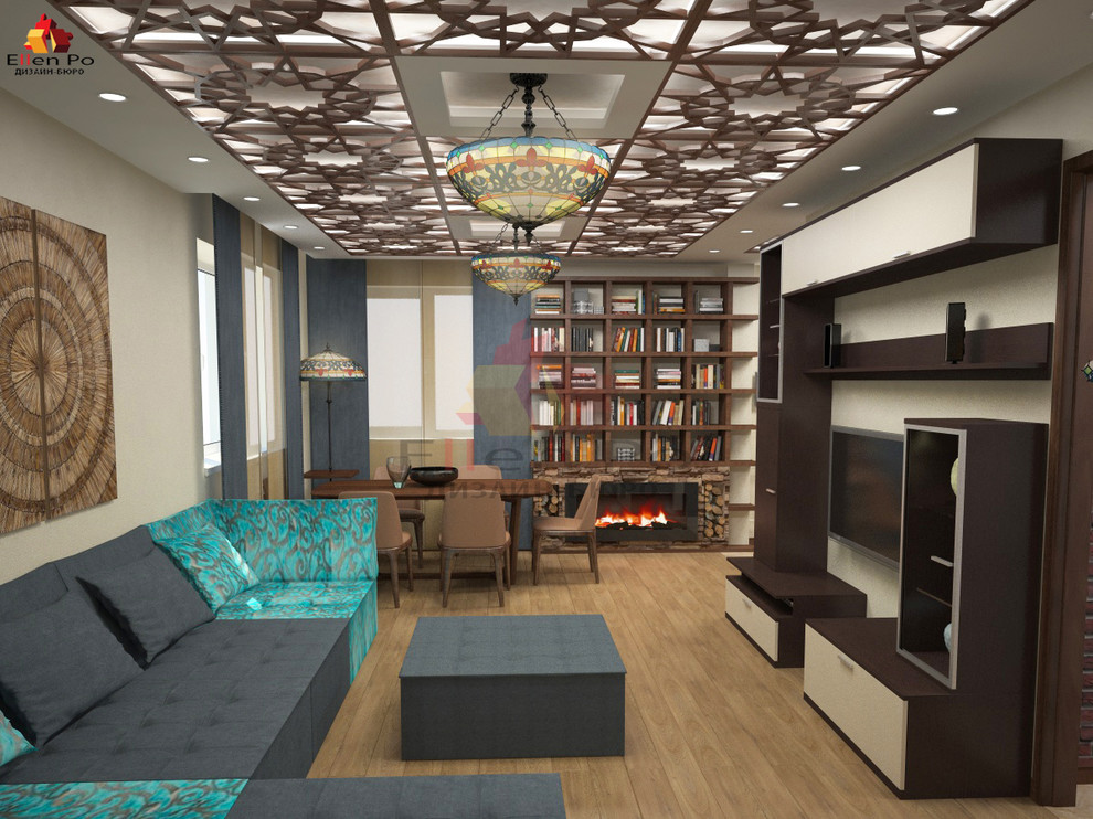 Дизайн трех-комнатной квартиры с элементами лофт и восточной культуры.