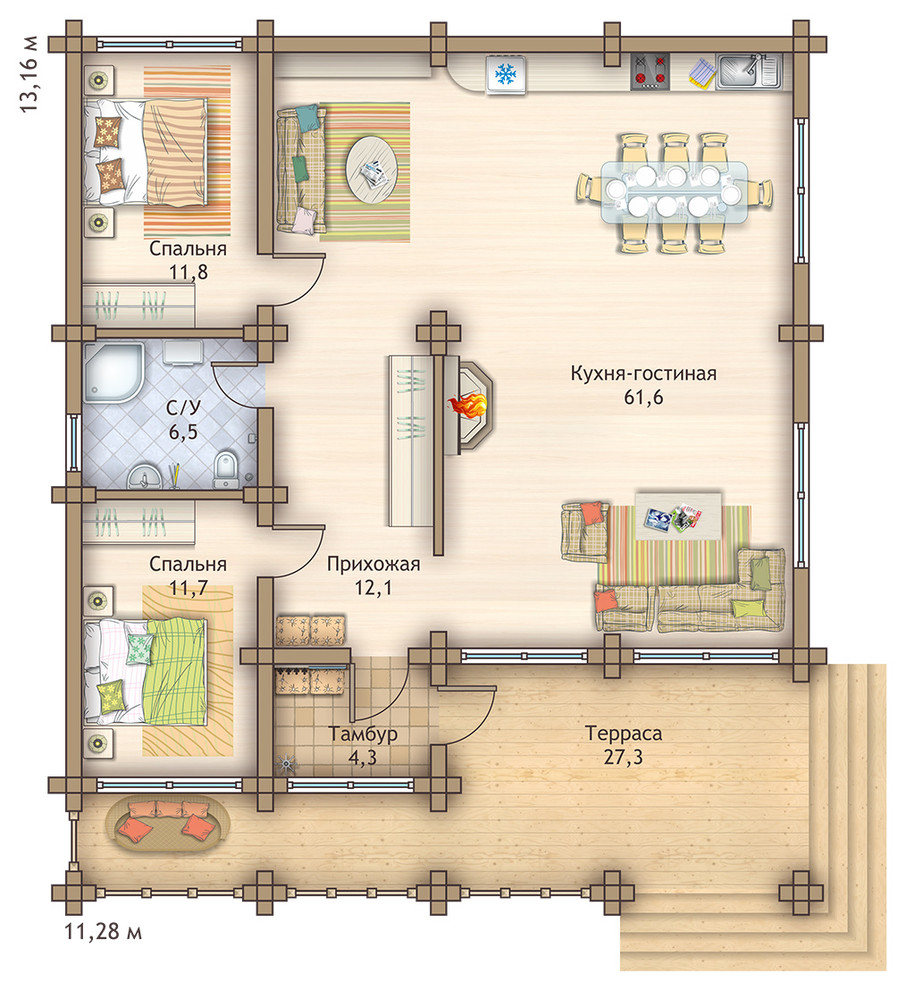 Срубовой дом из сибирского кедра