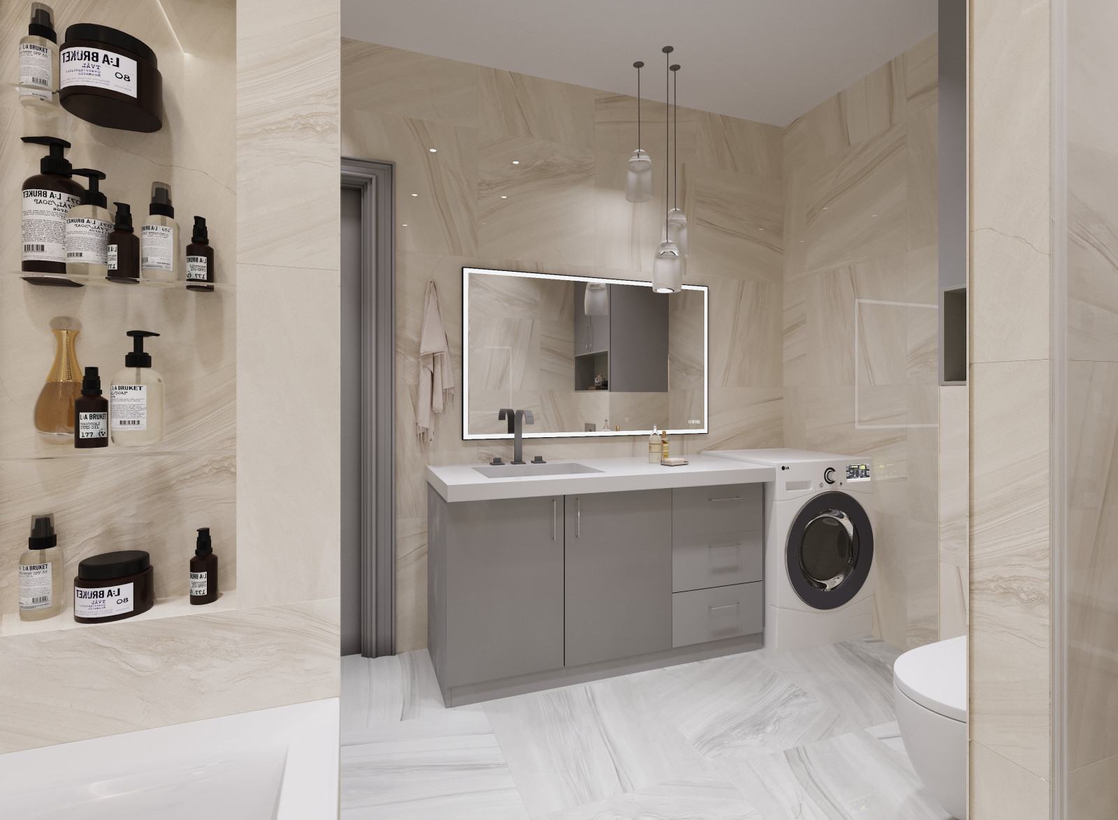 Трехкомнатная квартира в ЖК "Серебряный бор"