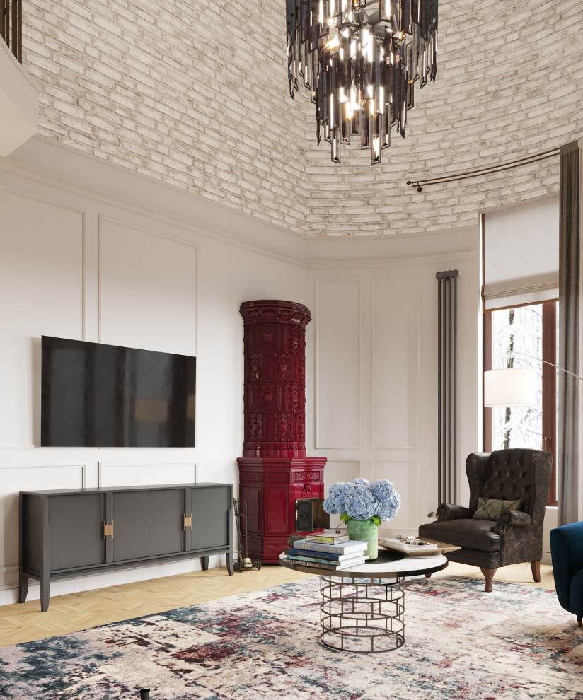 гостиная с камином