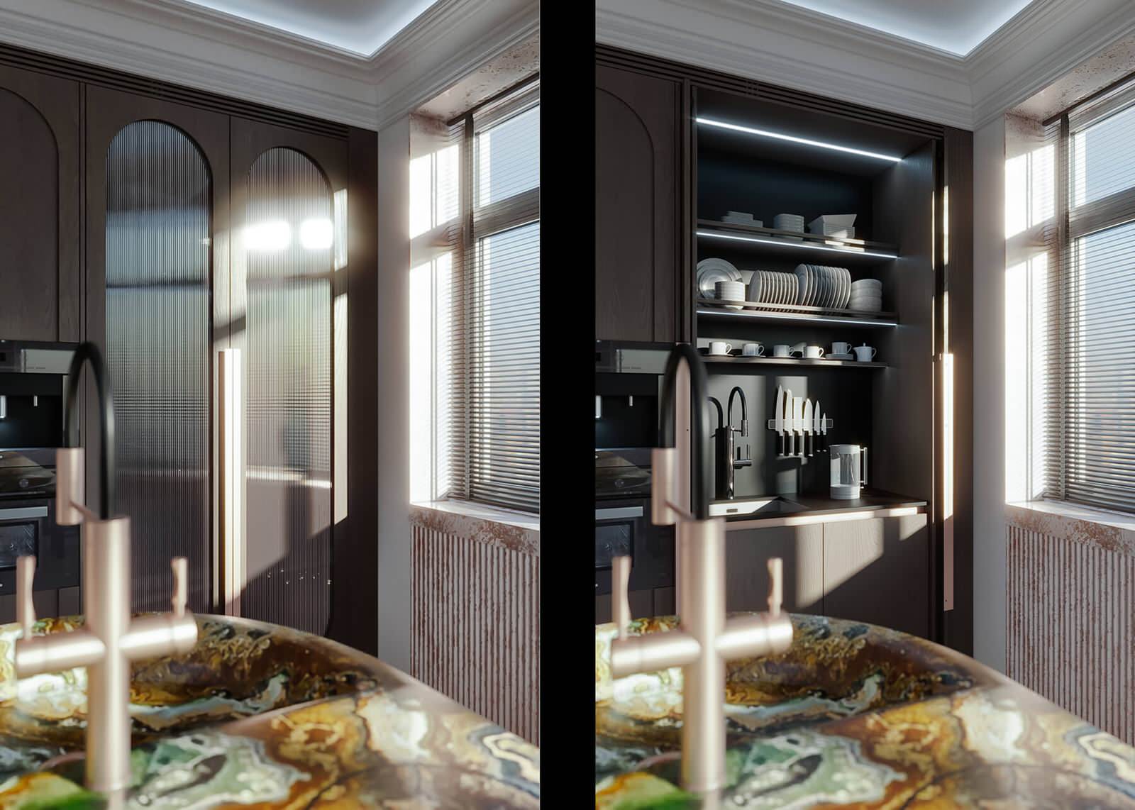 ЖК Янтарный город - (гостиная и кухня)