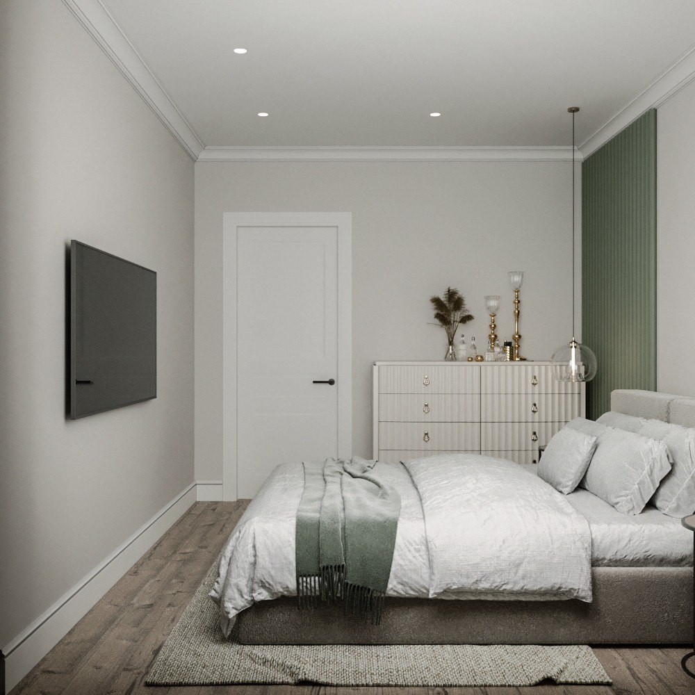 Гостевая спальня в проекте 100 кв м в ЖК Символ.