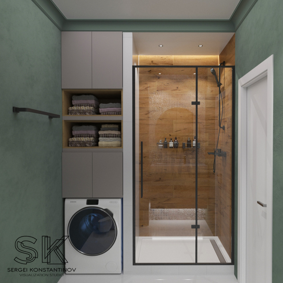 Обложка проекта: Ванная в зеленых тонах