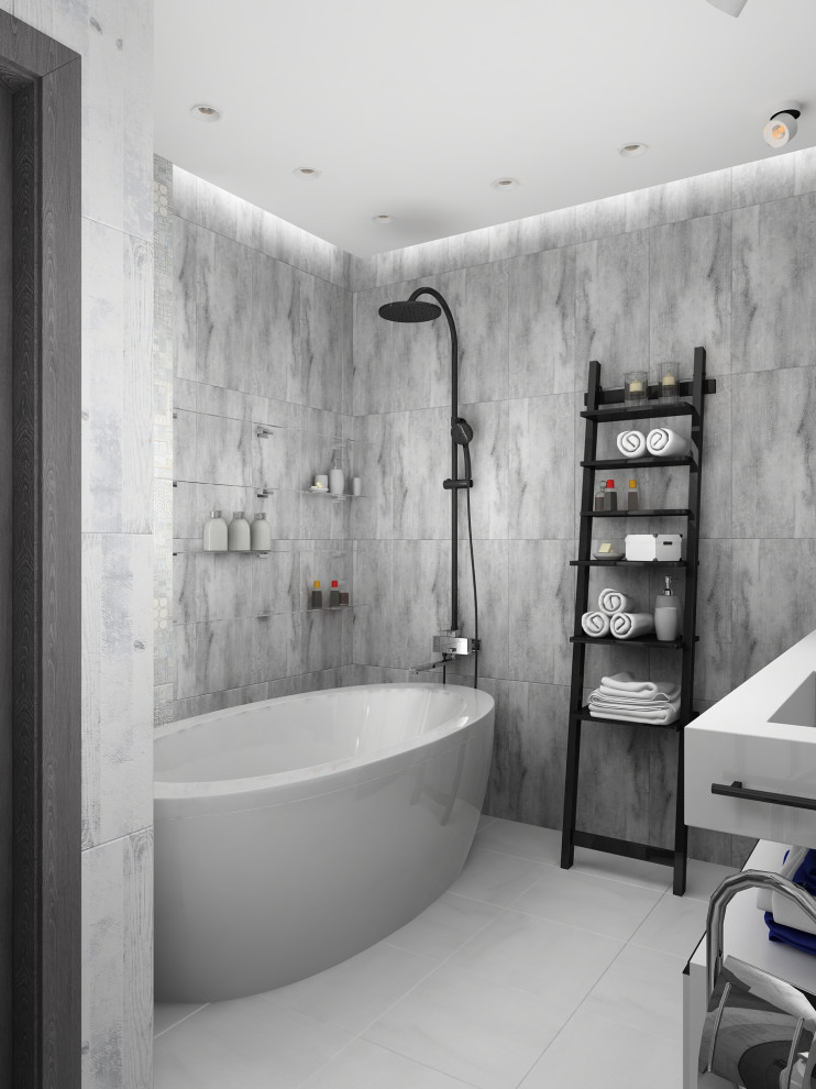 Аскетичный и женственный, лаконичный и смелый интерьер квартиры в трех уровнях