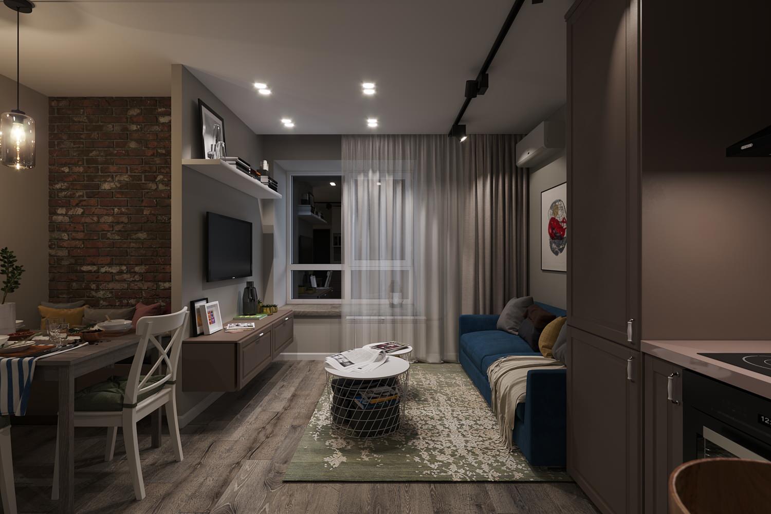 Квартира с элементами лофт и скандинавского стиля