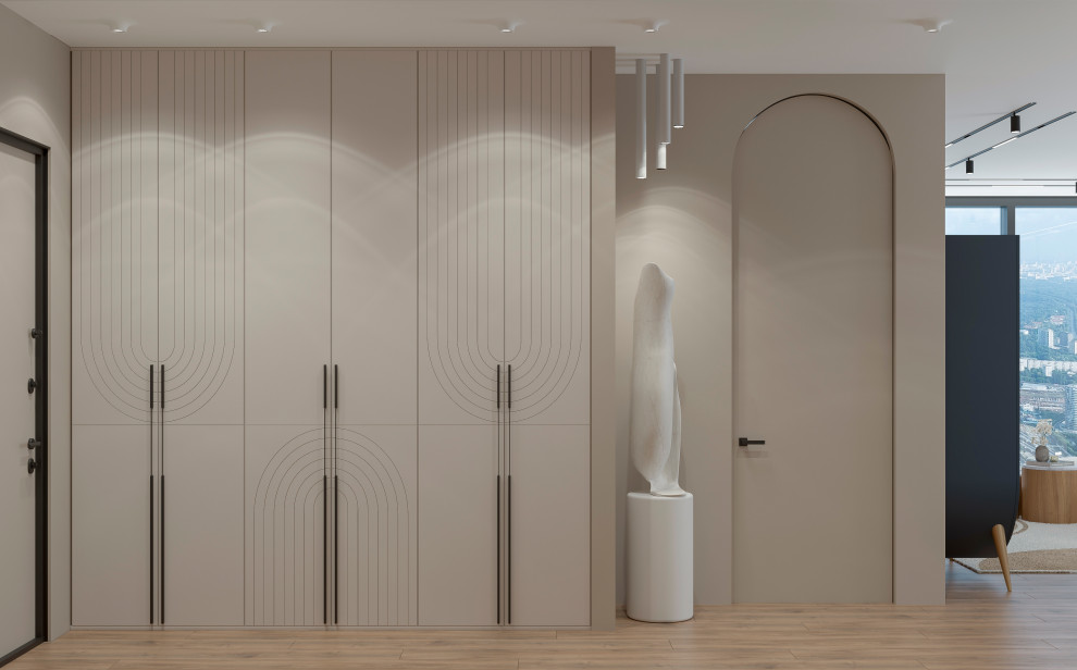 Прихожая из проекта "Оранжевый Блюз" трёхкомнатной к в ЖК Neva Towers, г. Москва