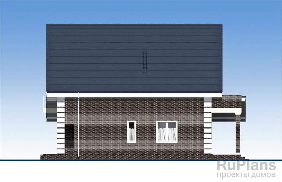 Rg5884 - Одноэтажный дом с мансардой, гаражом, террасой и балконами