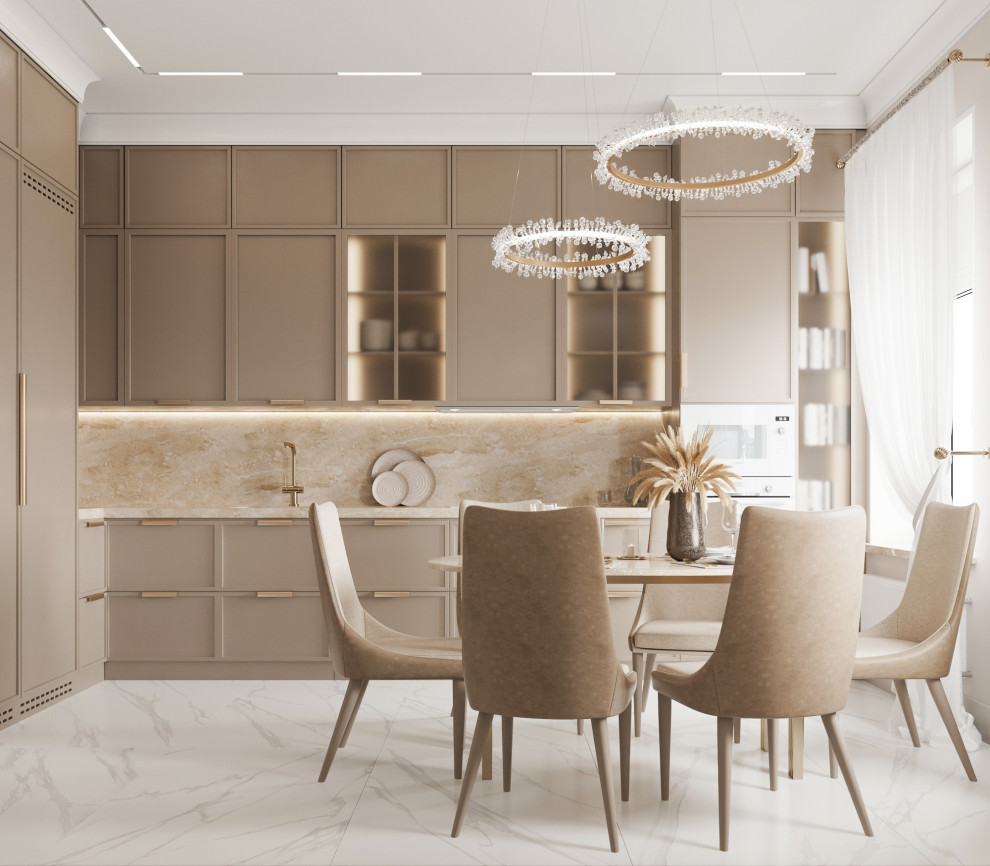 "Тёплое какао", квартира в ЖК "Дворянский", 98 м2