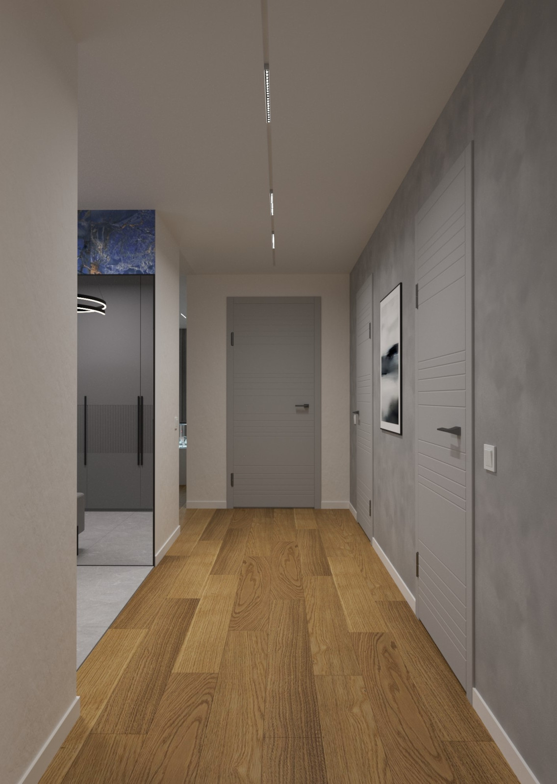 Квартира в современном стиле с синим акцентом