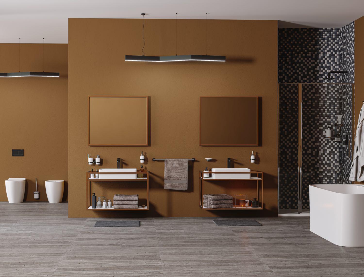 Обложка проекта: Индустриальный интерьер ванной комнаты: яркий, брутальный, модный