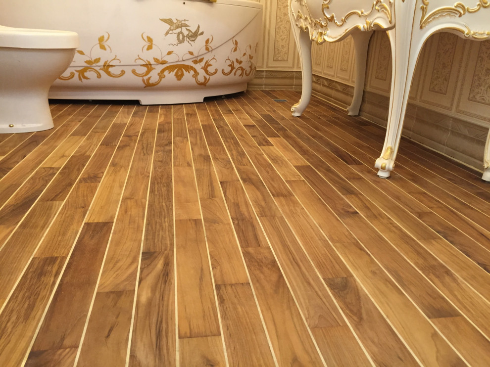 Паркет тик с герметиком