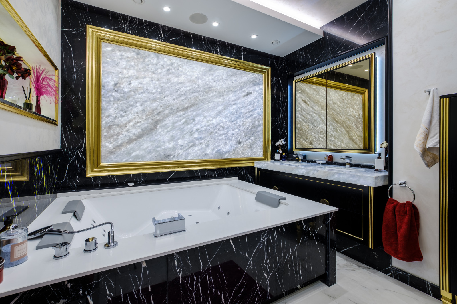 ЖК Смольный парк. Столешница, панно в ванной