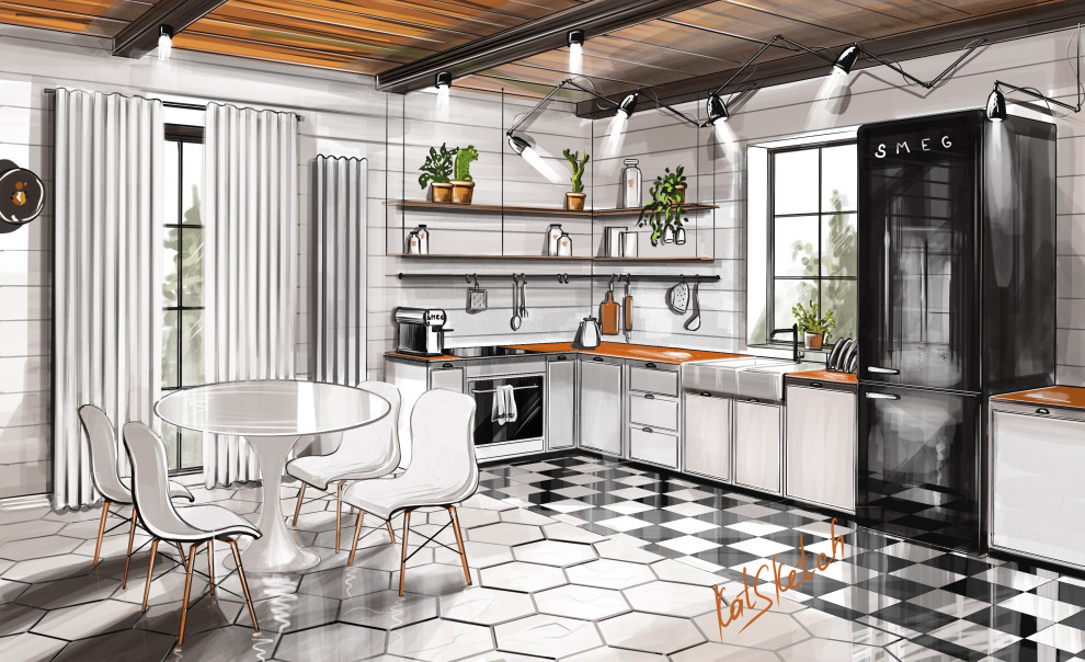 Обложка проекта: Скетч интерьера в доме