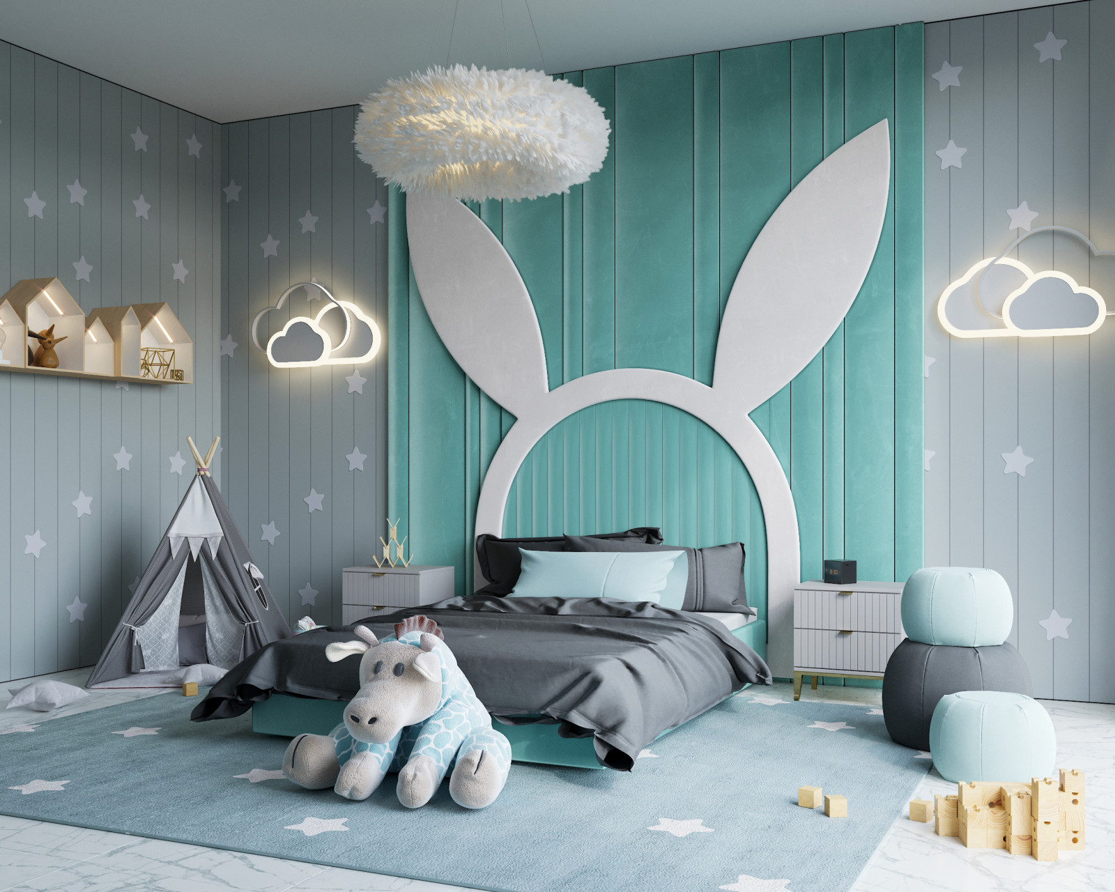 Обложка проекта: Детская кровать с ушами