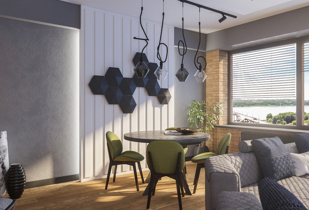 Обложка проекта: 3-комнатная квартира для молодого мужчины с видом на реку (визуализация+фото)