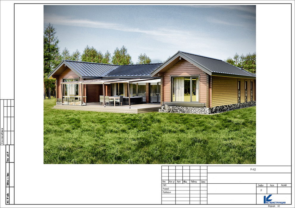 Обложка проекта: Каркасный дом с имитацией под клееный брус