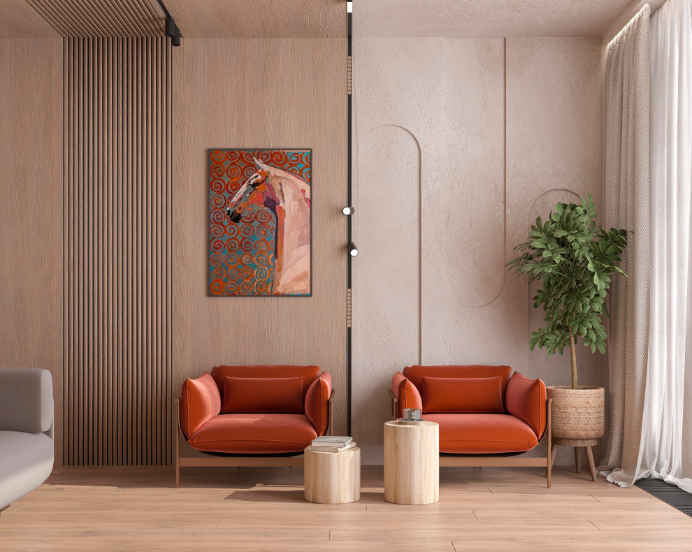 Домашний кабинет из проекта "Оранжевый Блюз" в ЖК Neva Towers, г. Москва