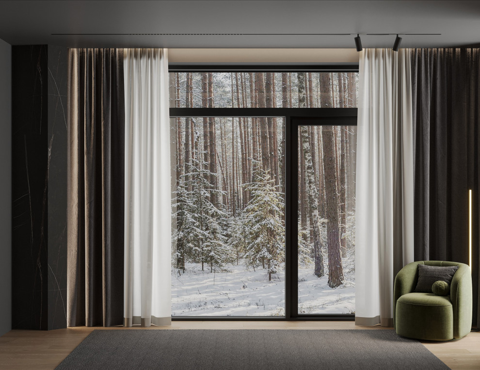 Темный минимализм в коттедже