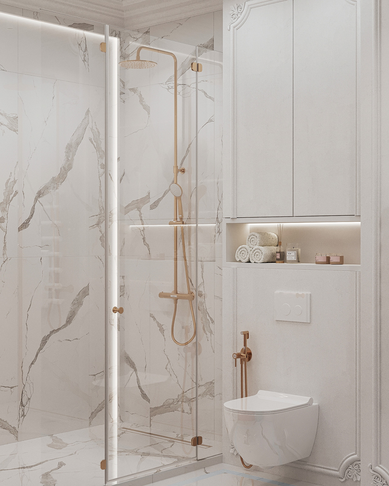 Стильный интерьер с элементами ар-деко в ЖК Петровский квартал на воде - 99 м2