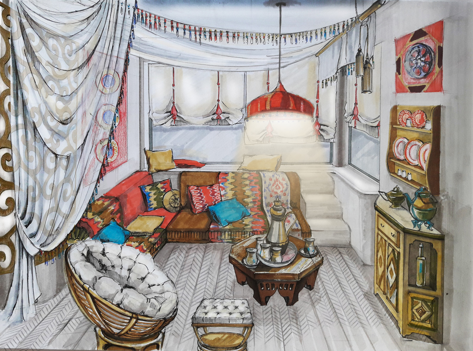 Проект дома в рисованной технике