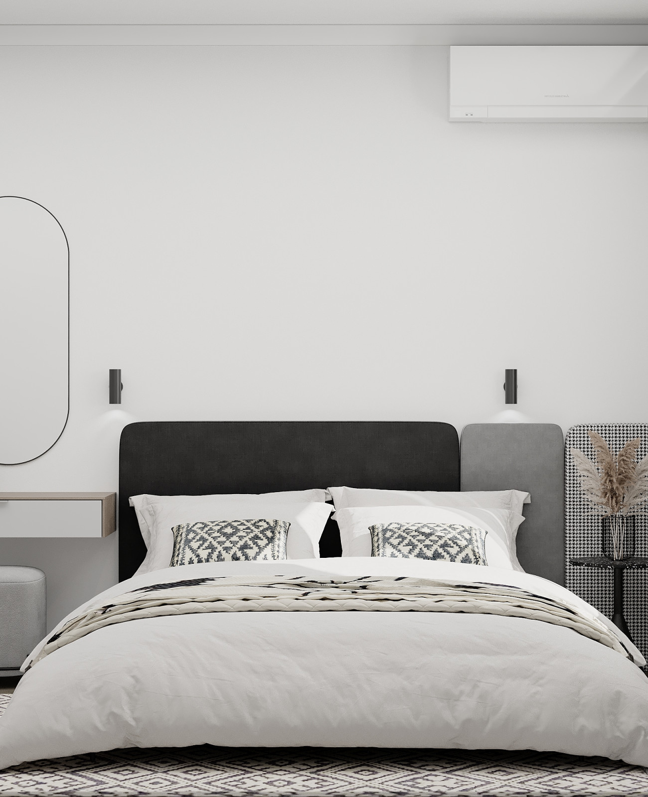 кровать с мягким изголовьем