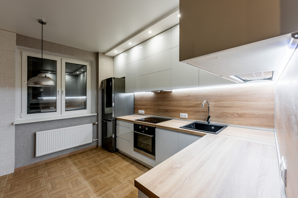 Кухня с интегрированными ручками