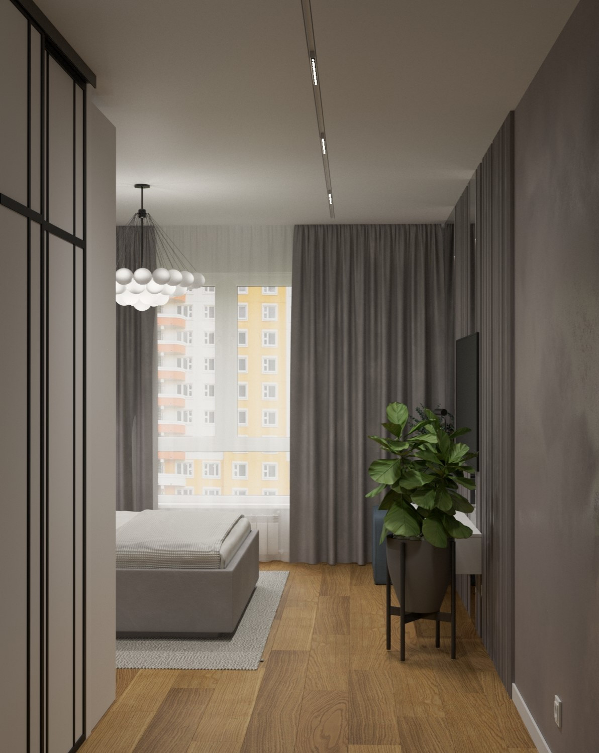 Квартира в современном стиле с синим акцентом