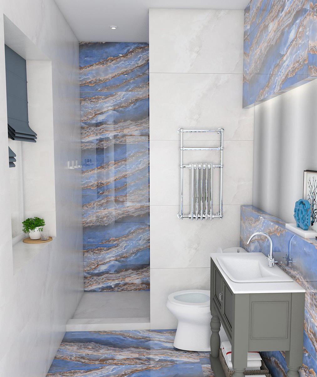 Сан. узел с акцентным керамогранитом