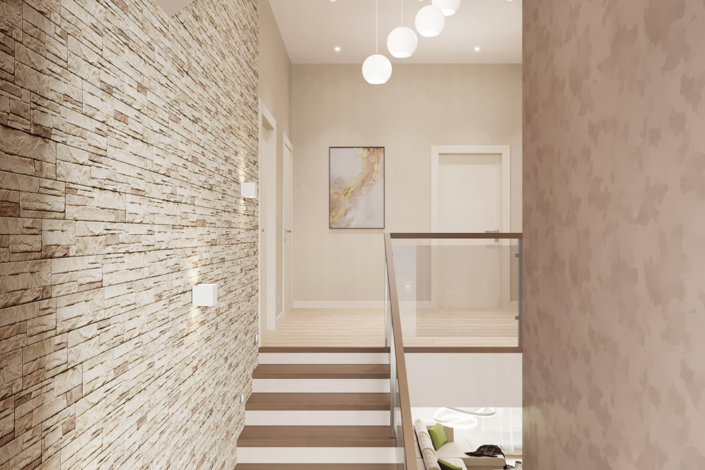 Дом - 130 м2. Лестница + холл