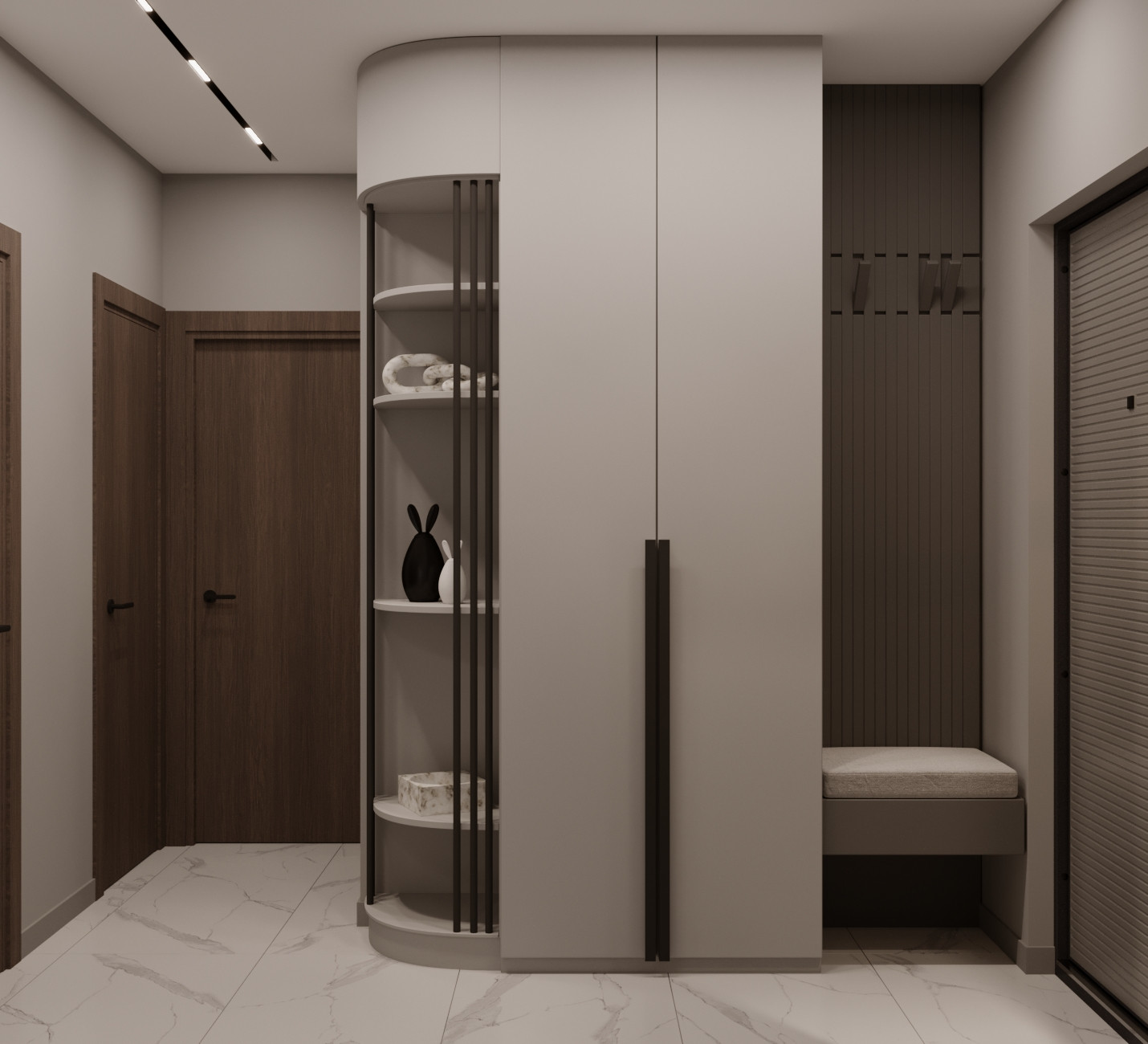 Современный минималистичный дизайн интерьера для молодой пары