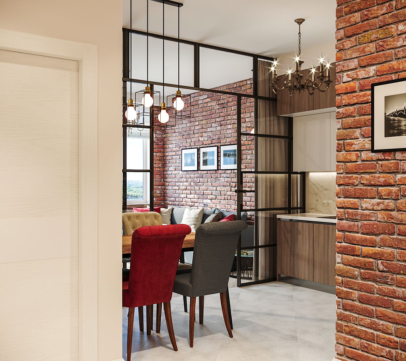 Женственный лофт в ЖК Триколор (визуализация)