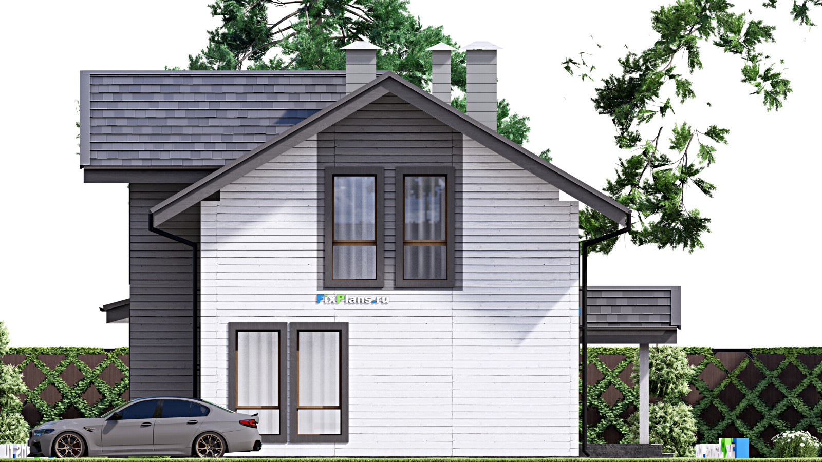 Проект дома с мансардой 11х15 м S159м2 F-15164