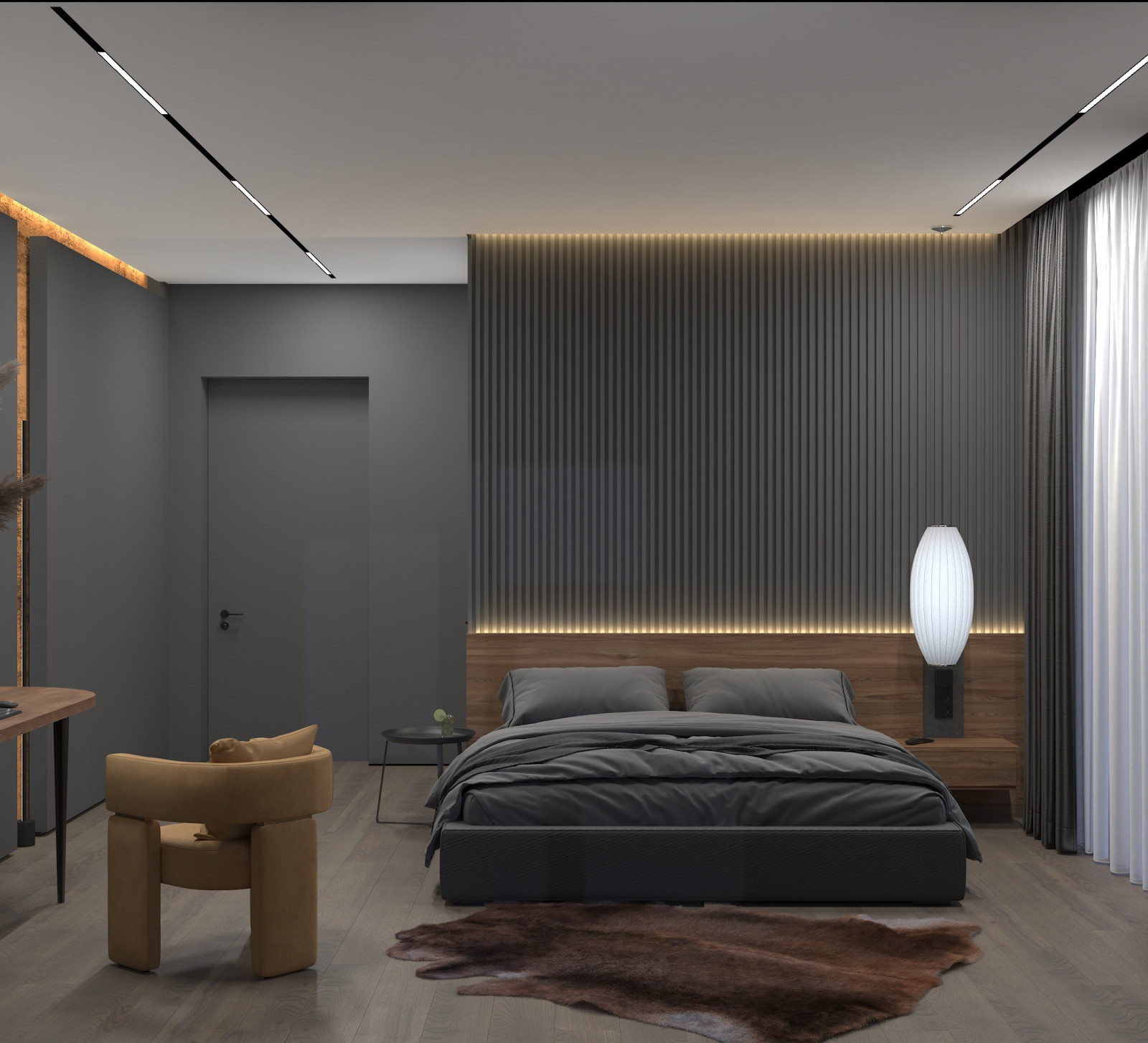 Квартира для современной семейной пары. Спальня