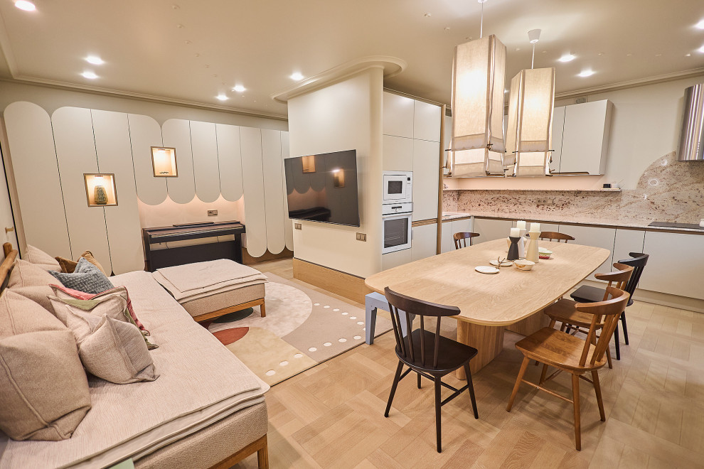 Кухня-столовая с завитком гюль