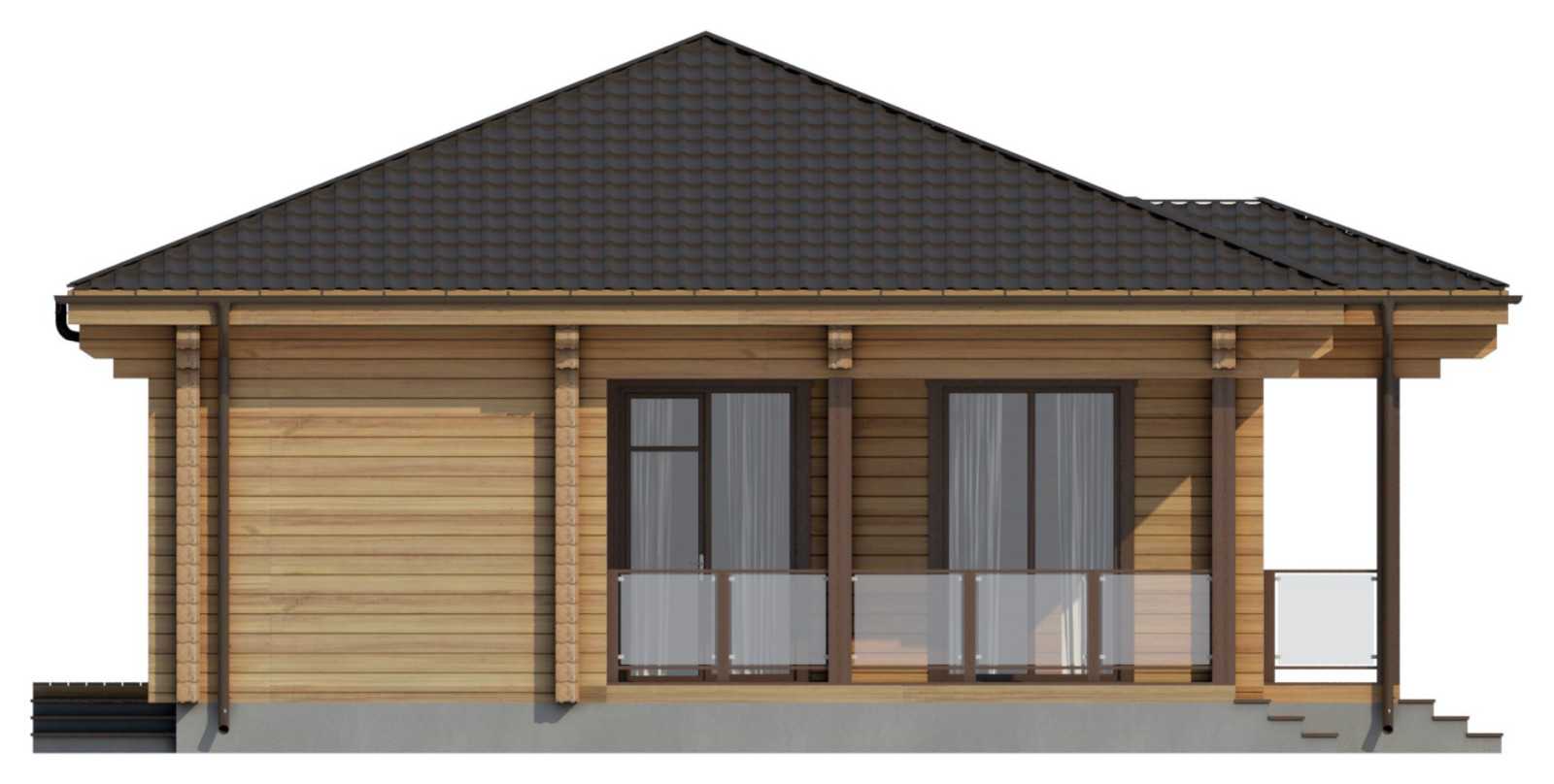 Дом из бруса по проекту 51ПБ