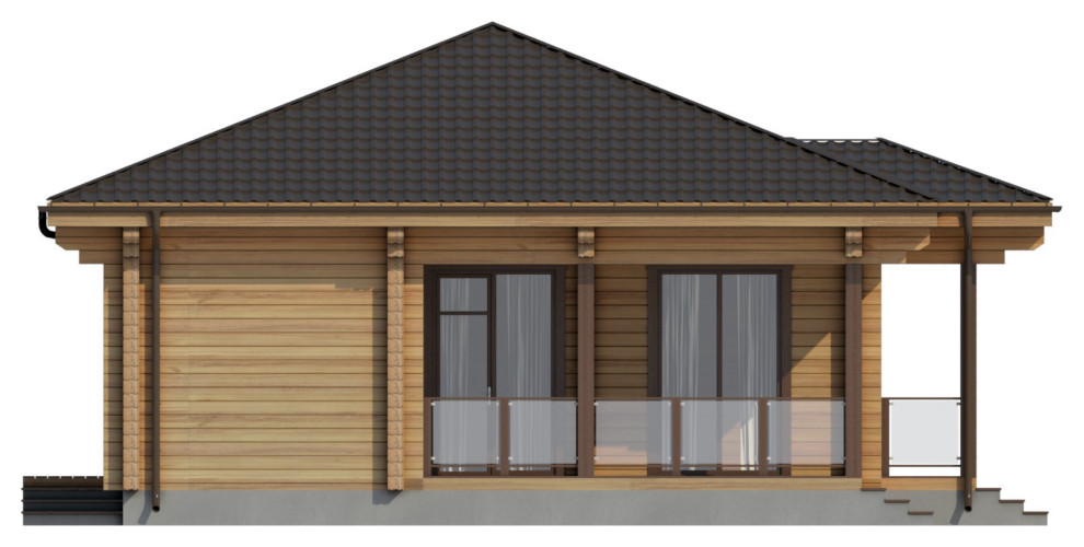 Дом из бруса по проекту 51ПБ