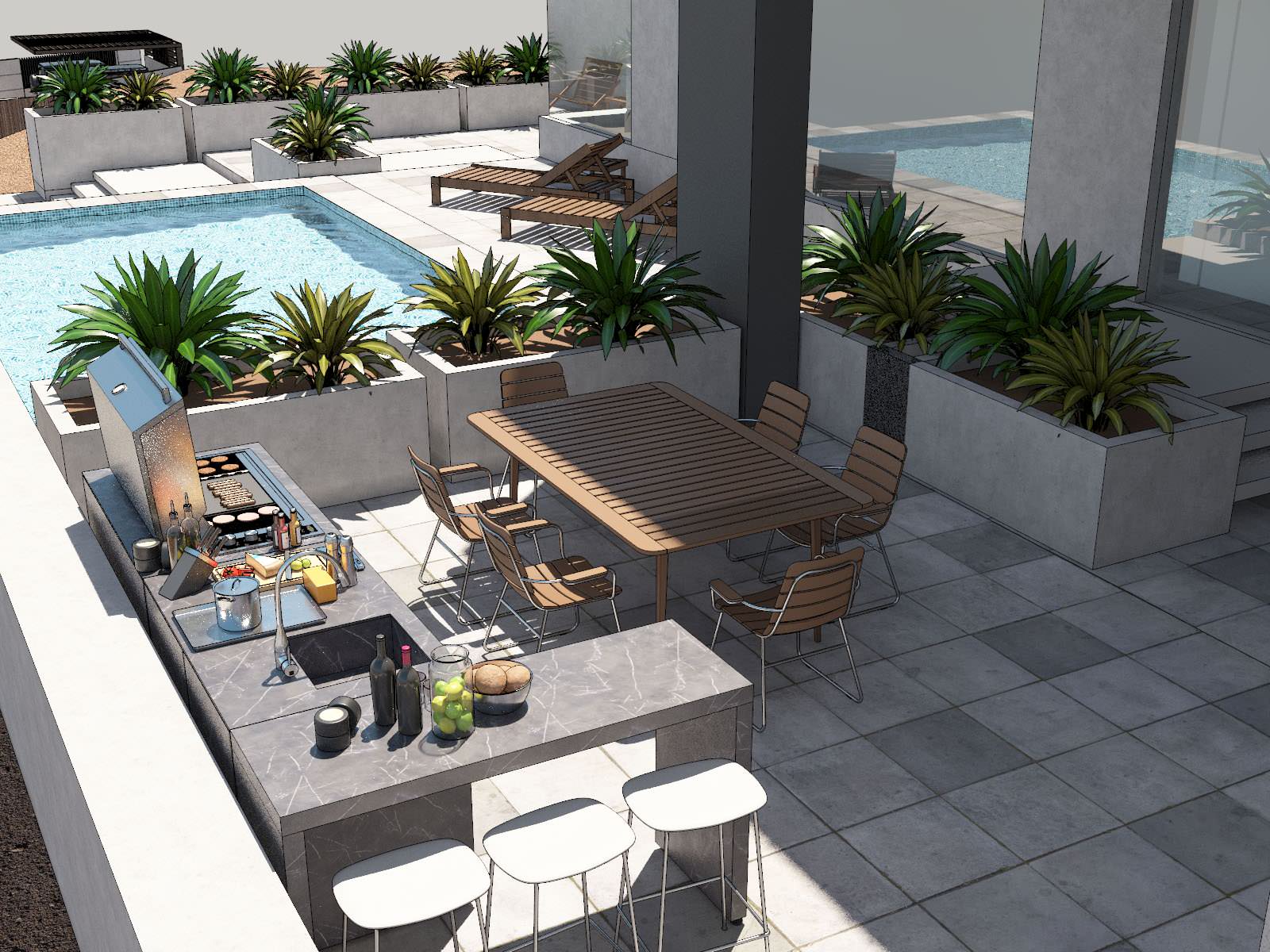 Дом у моря на склоне