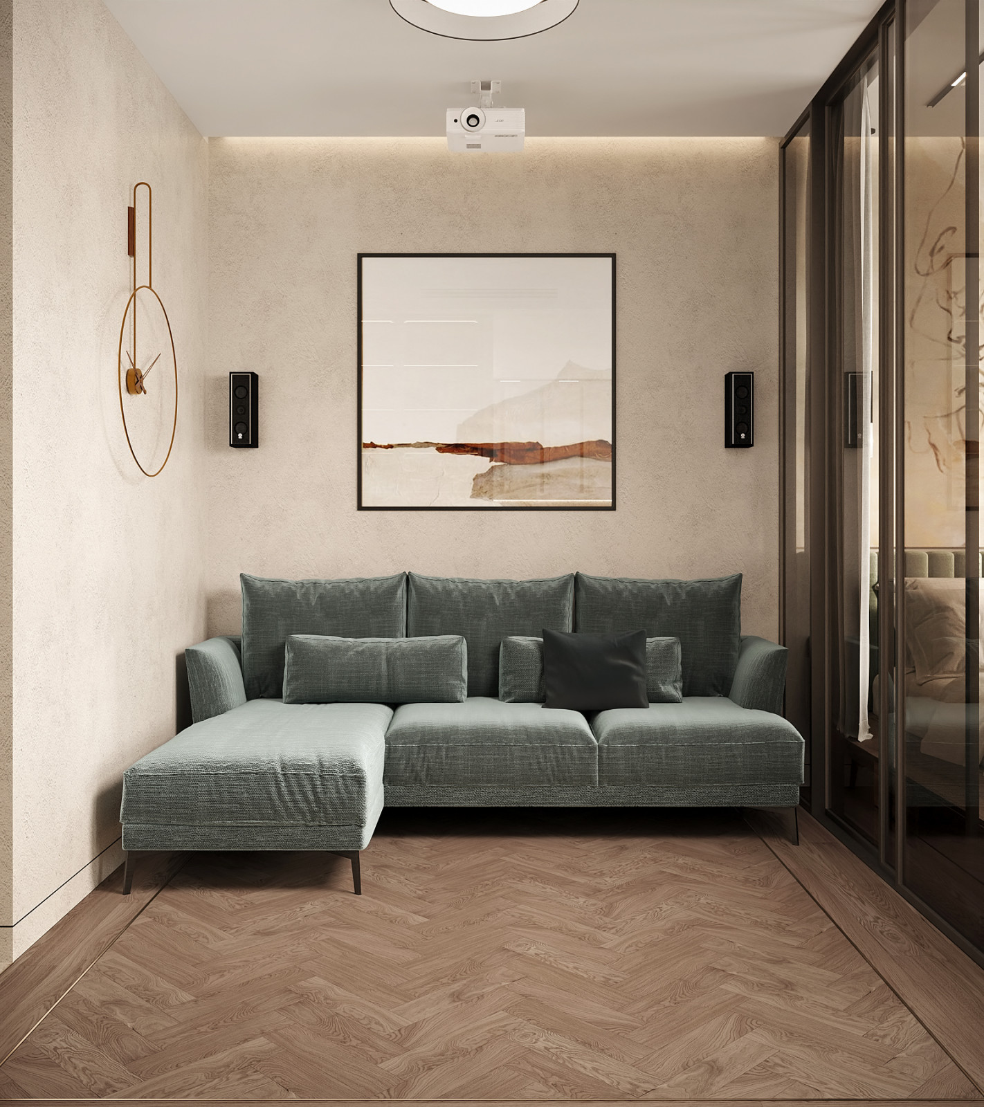 ЖК "Огни". Квартира для большой семьи. Гостиная.