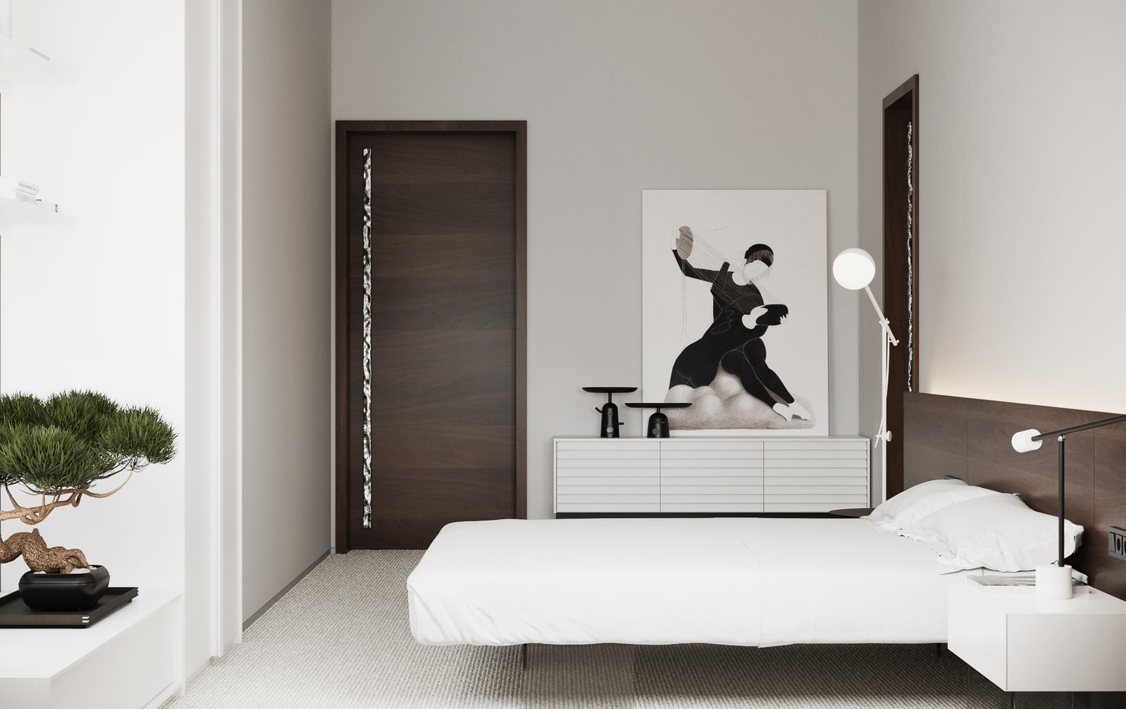 The Whale – Minimalist modern guest bedroom