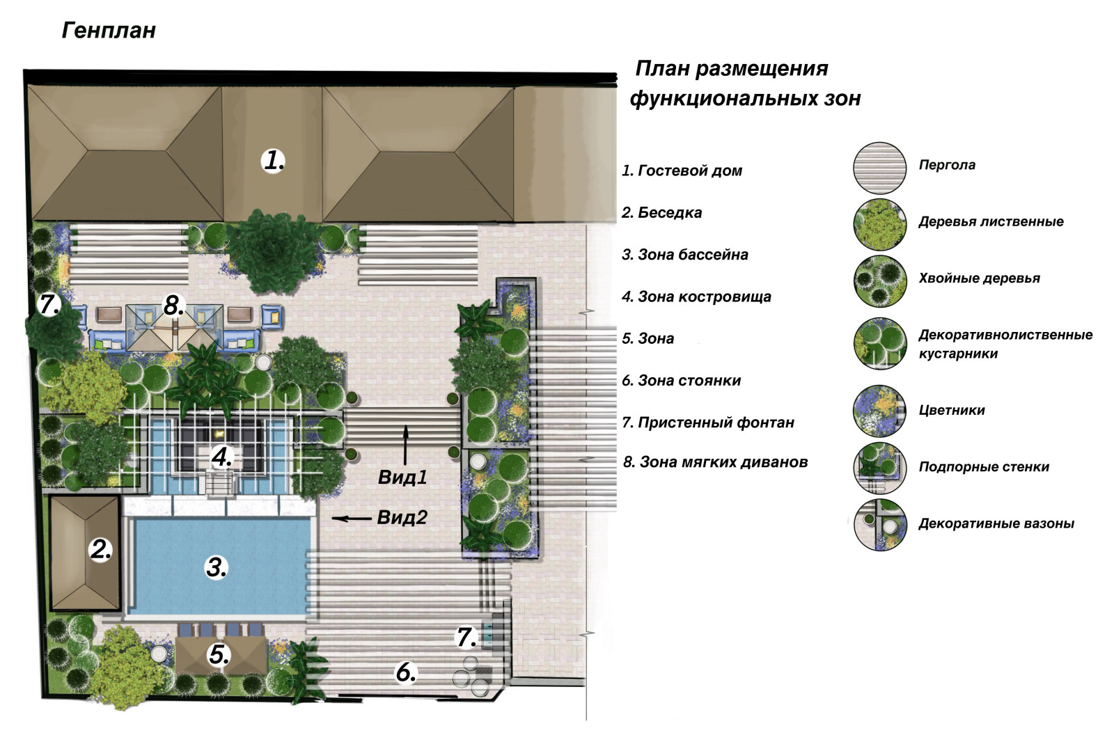 Концепция к Гостиному дворику в Тосканском стиле.