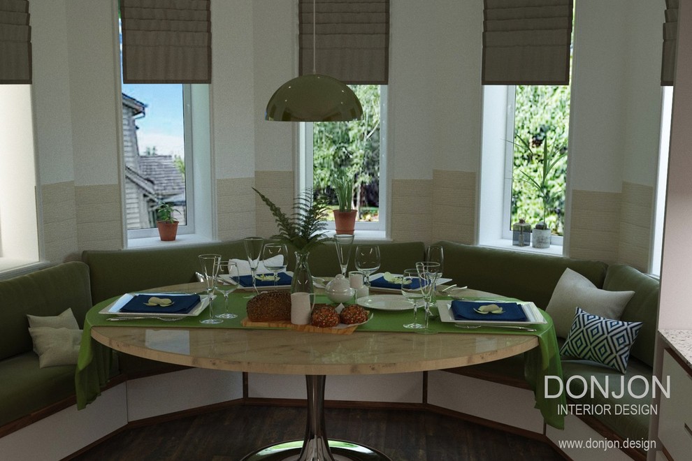 коттедж 1 этаж - кухня с эркером