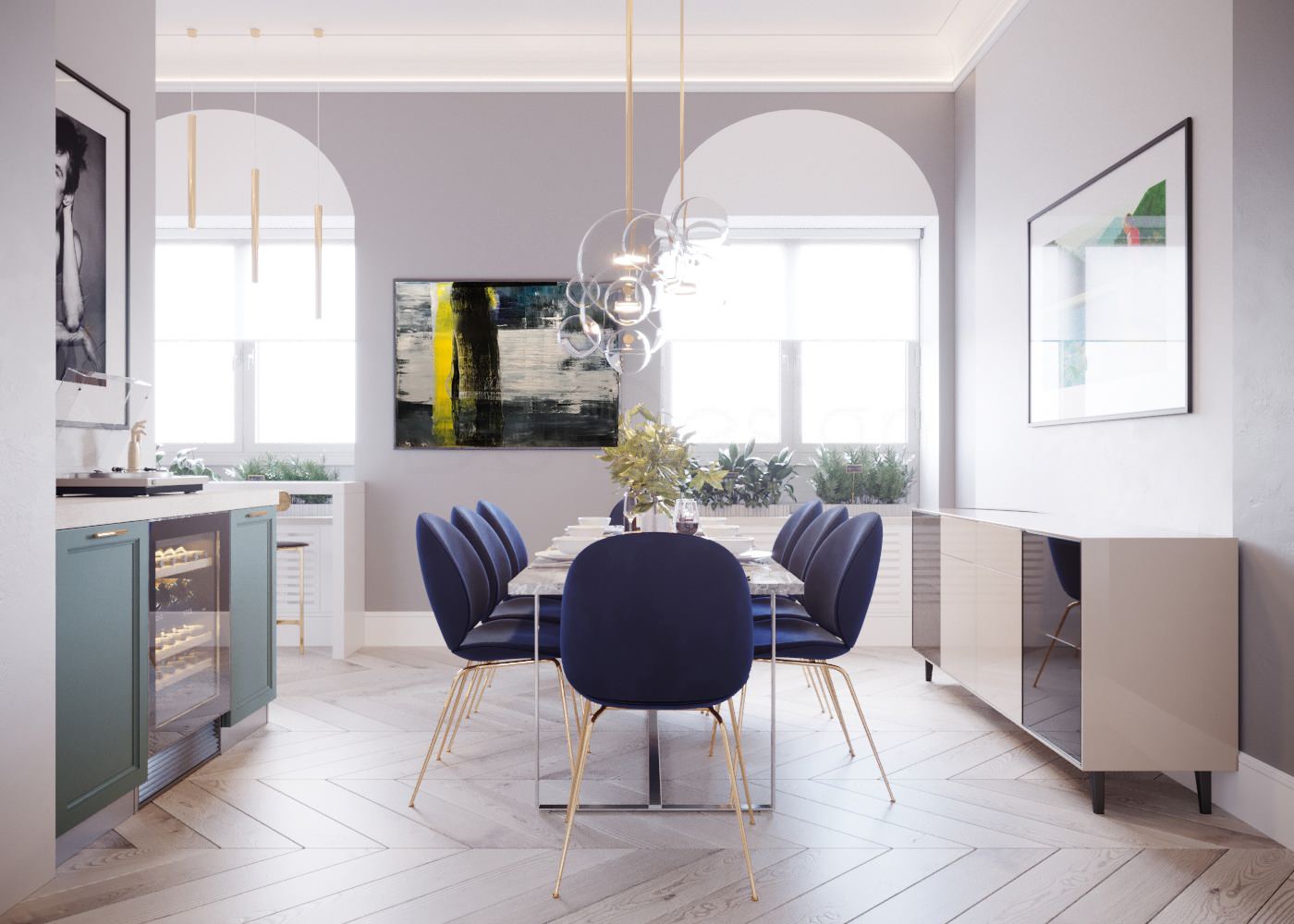 Кухня-столовая. Дизайн-проект квартиры в Москве