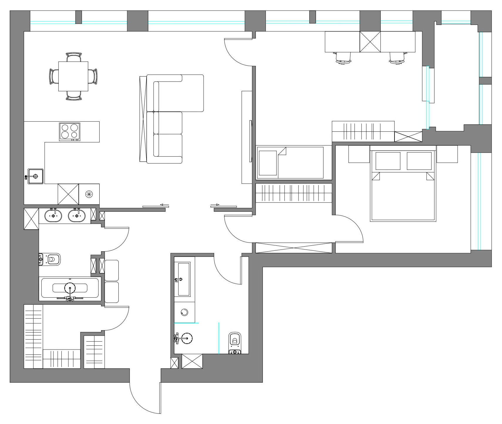Поиск планировки: 8 вариантов (!) + финал для московской «двушки»