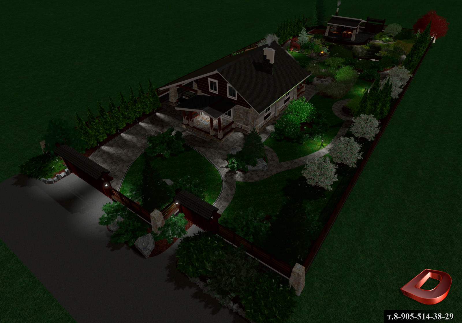 Проект ландшафтного дизайна участка 20 соток,