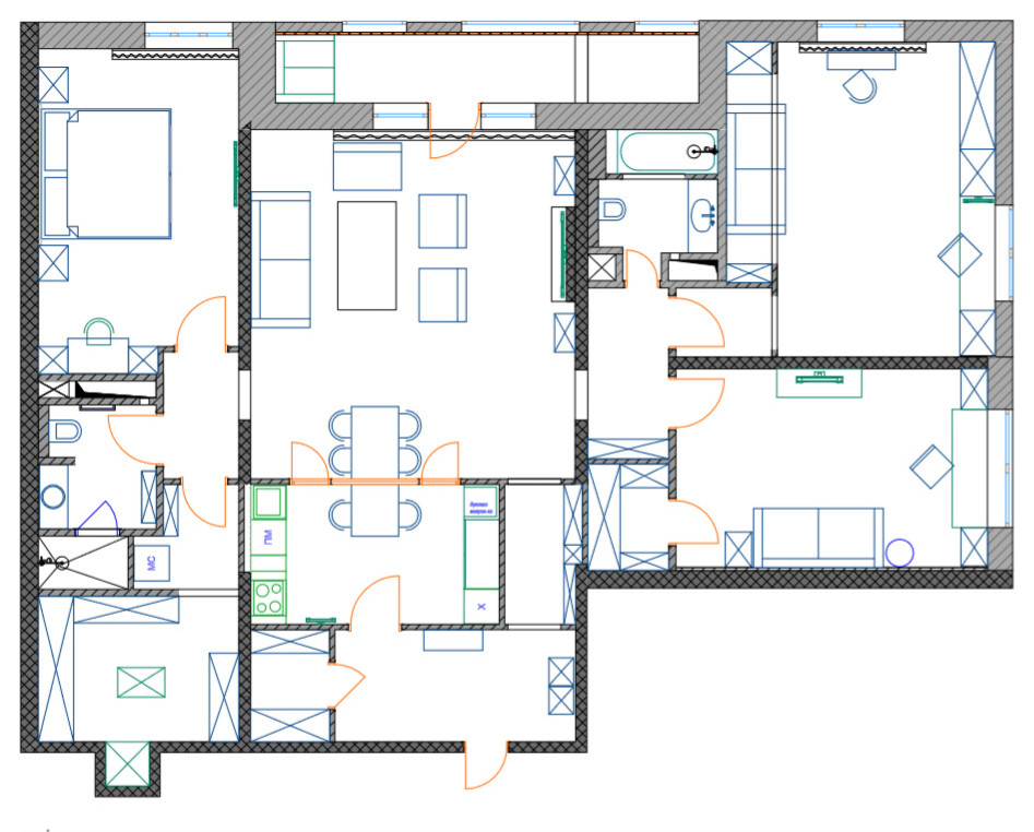 Houzz тур: Серая-серая квартира на севере Москвы